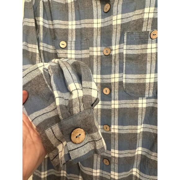Listicle Out West Plaid Duster/Shirt Dress Blue & Grey 100% Cotton Sz. S - Picture 5 of 15